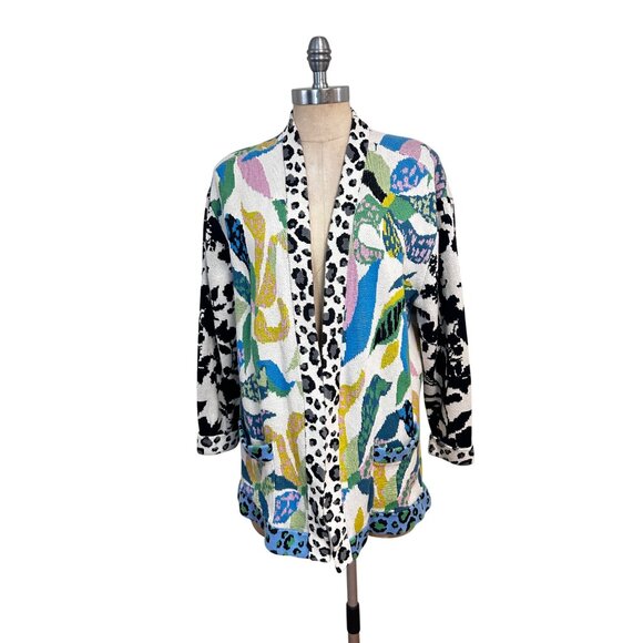 Anthropologie Maeve Cardigan Sweater Savannah Colorful Abstract Artsy Medium - Picture 2 of 7